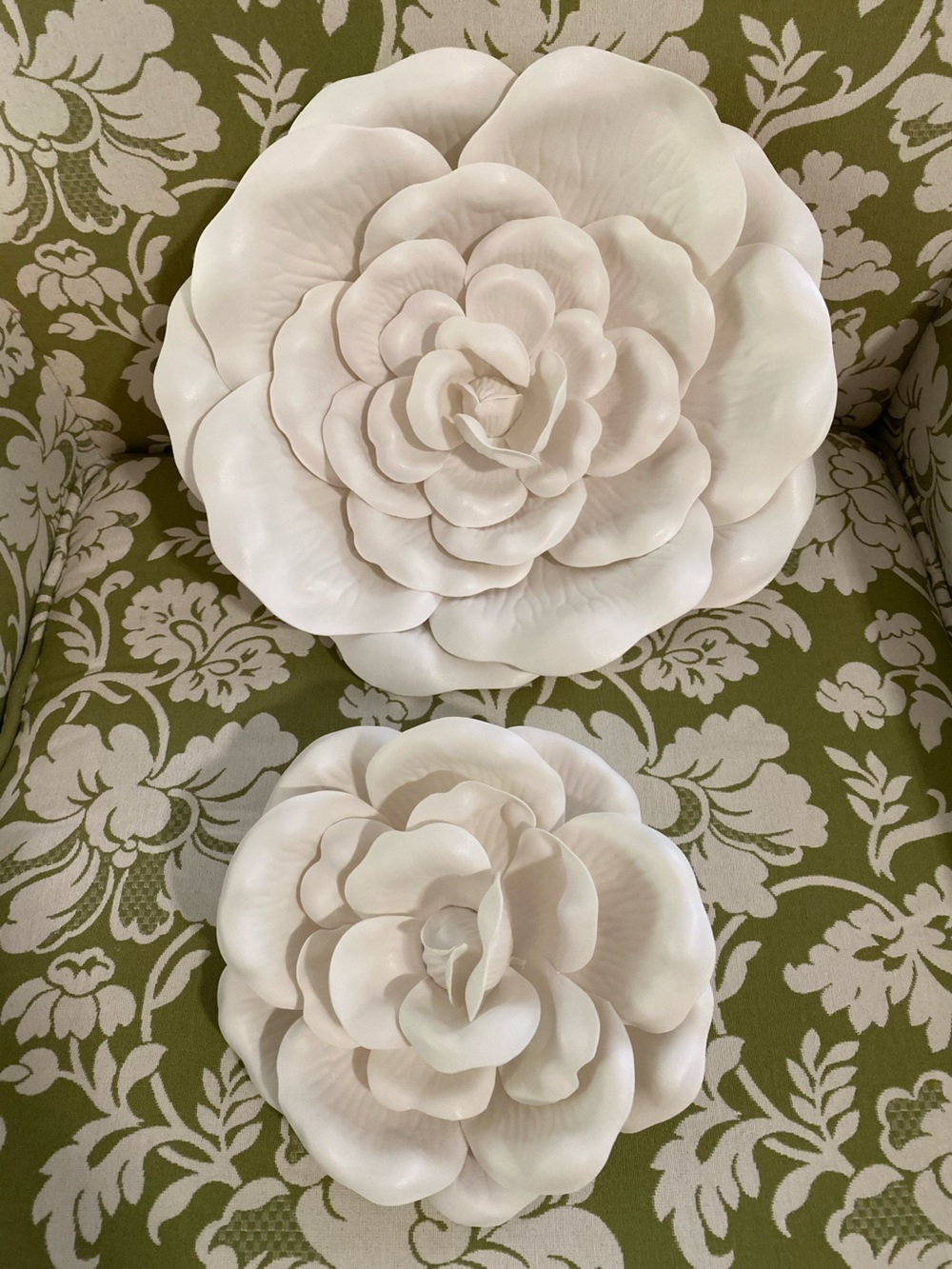 Hobby Lobby Shabby Chic White Fabric Flower Wall decor. Extremely lightweight.